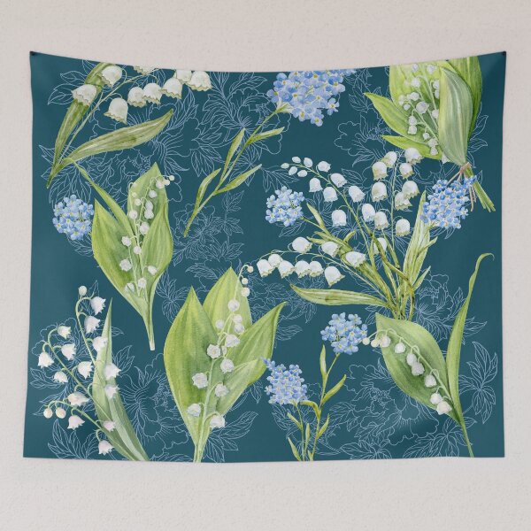 Item preview, Lily of the Valley and Forget Me Nots designed and sold by TurquoiseBird.