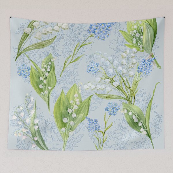 Item preview, Lily of the Valley and Forget Me Nots designed and sold by TurquoiseBird.