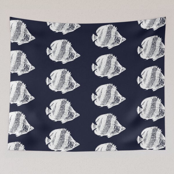 Item preview, Banded Butterflyfish White Design  designed and sold by designsasstultd.
