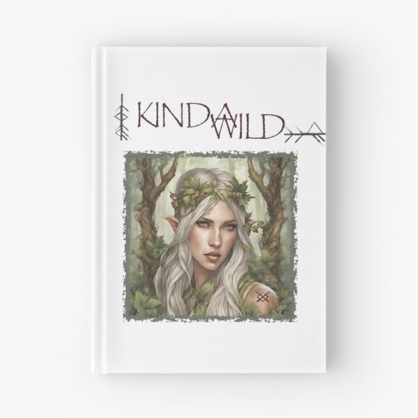 Item preview, Kinda Wild Elf girl portrait in enchanted woodland designed and sold by BatJamDesigns.