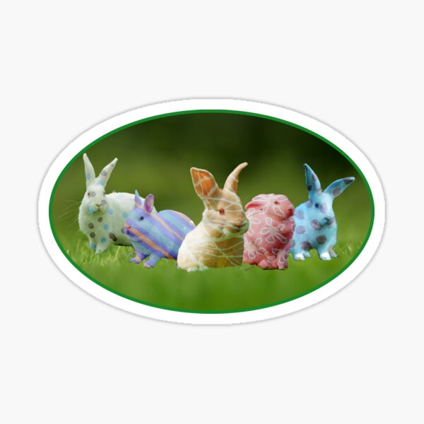 Item preview, Easter egg colored bunnies. designed and sold by ImALuckyDog.