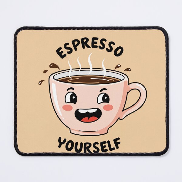 Item preview, Kawaii Coffee Cup with Espresso Yourself Pun designed and sold by Collision19.