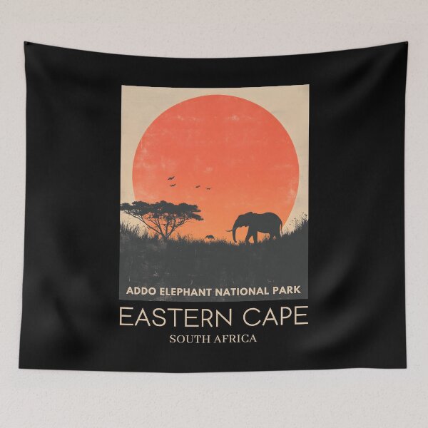 Item preview, A Pop Art Travel Print of Addo Elephant National Park - South Africa  designed and sold by StudioRedKoala.