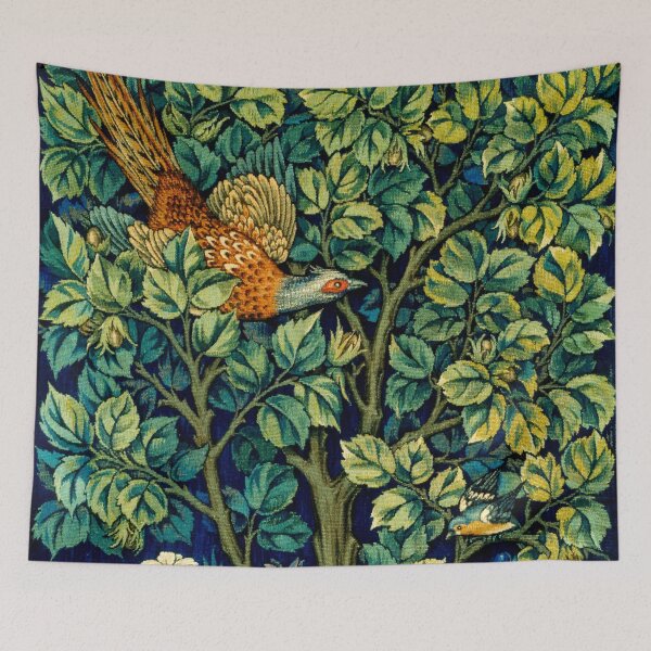 Item preview, William Morris Tapestry Pheasant, Squirrel, and Songbird designed and sold by Pixelchicken.