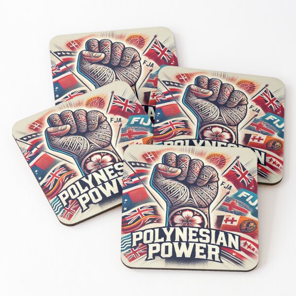 Item preview, "POLYNESIAN POWER – Raised Fist with Pacific Flags & Tribal Tattoos" designed and sold by PolynesianLIFE.