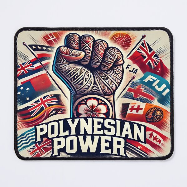 Item preview, "POLYNESIAN POWER – Raised Fist with Pacific Flags & Tribal Tattoos" designed and sold by PolynesianLIFE.