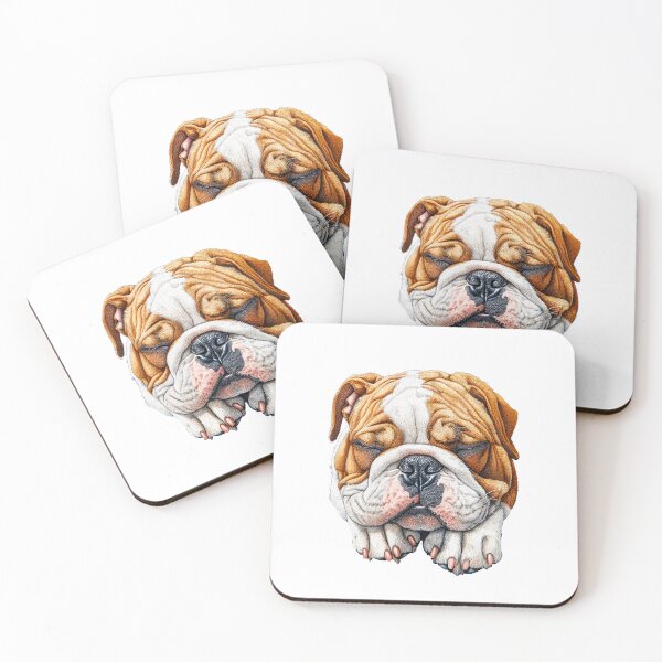 Item preview, Sleeping English Bulldog - Realistic Pet Art - cut out along the outlines  designed and sold by SteadyRolling.