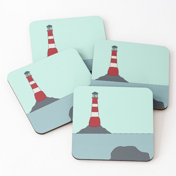 Item preview, Lighthouse in the Distance on Rocks in ocean designed and sold by shopzarajade.