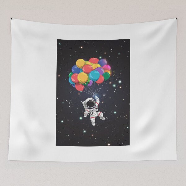 Item preview, Cute Baby Astronaut Floating in Space with Colorful Balloons designed and sold by Kids Art 4U.