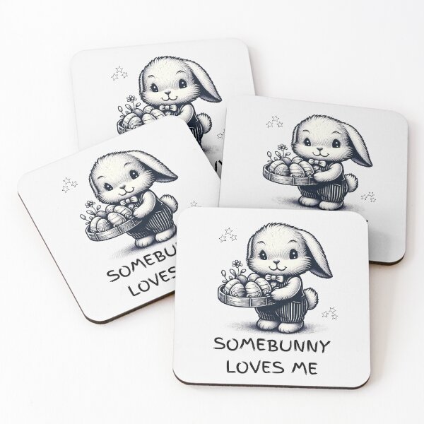 Item preview,  Easter Bunny Egg Hunter - Somebunny Loves Me - Minimalist Animal Art designed and sold by BeaverFriends.
