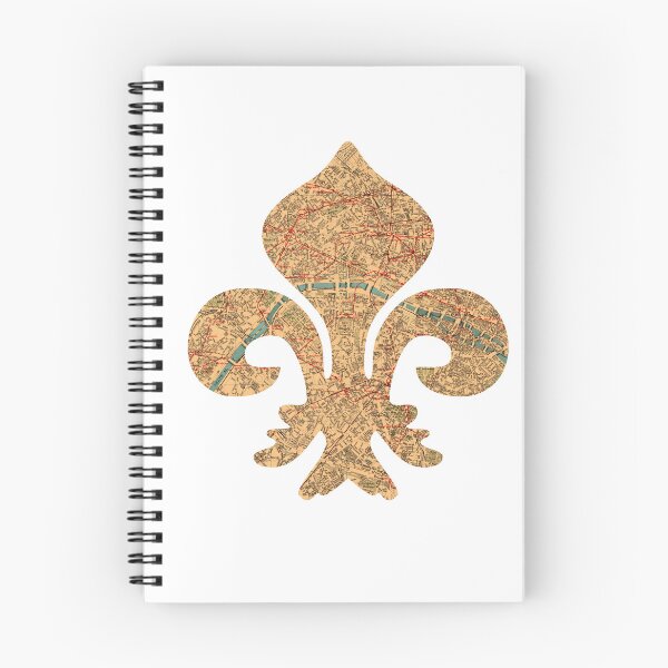Item preview, Fleur de Lis shape cut from a 1910 Map of Paris designed and sold by Thomas-Duane.