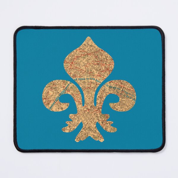 Item preview, Fleur de Lis shape cut from a 1910 Map of Paris designed and sold by Thomas-Duane.
