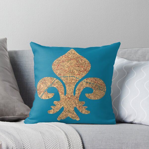 Item preview, Fleur de Lis shape cut from a 1910 Map of Paris designed and sold by Thomas-Duane.