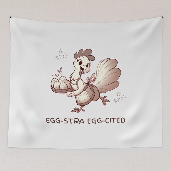 Item preview, Easter Chicken Egg Hunter - Egg-Stra Egg-cited - Minimalist Animal Art designed and sold by BeaverFriends.