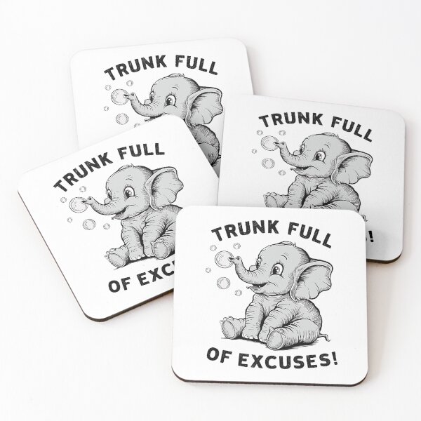 Item preview, Trunk Full of Excuses – Funny Baby Elephant designed and sold by Taans-Creation.