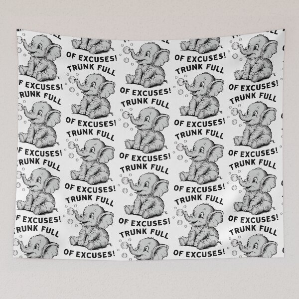Item preview, Trunk Full of Excuses – Funny Baby Elephant designed and sold by Taans-Creation.