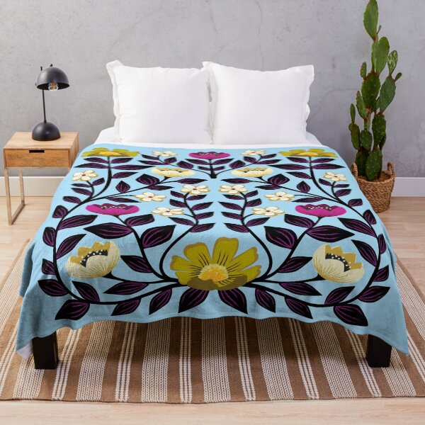 Item preview, Colorful light blue floral tulip design designed and sold by Jennifer Ladd.
