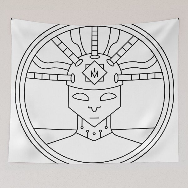 Item preview, Portrait of a figure with technological headgear in a circle designed and sold by estebansequeira.