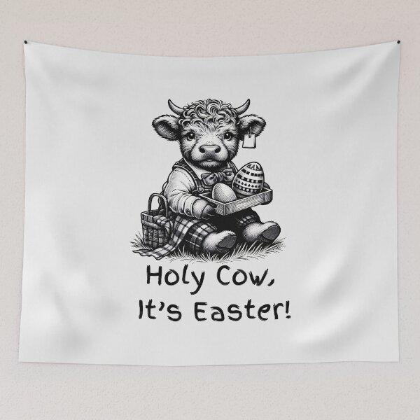 Item preview, Easter Cow Egg Hunter - Highlight Cow - Minimalist Animal Art designed and sold by BeaverFriends.