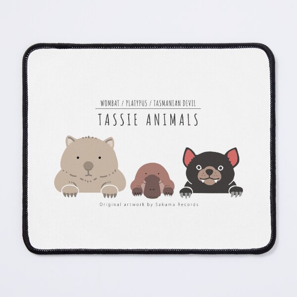 Item preview, 3 Tasmanian animals! (Tasmanian devil, Wombat, Platypus) designed and sold by Sakuma Records.