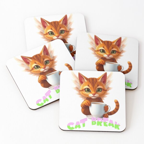 Item preview, Angelic Cat Having Coffee Break designed and sold by DivineHaven.