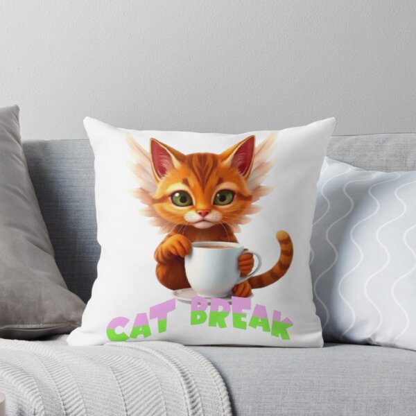 Item preview, Angelic Cat Having Coffee Break designed and sold by DivineHaven.
