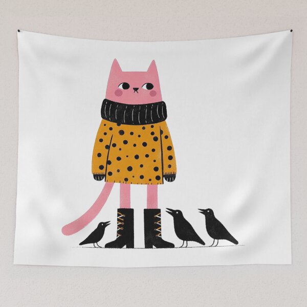 Item preview, Pink Cat and Crow Chorus designed and sold by zzz888.