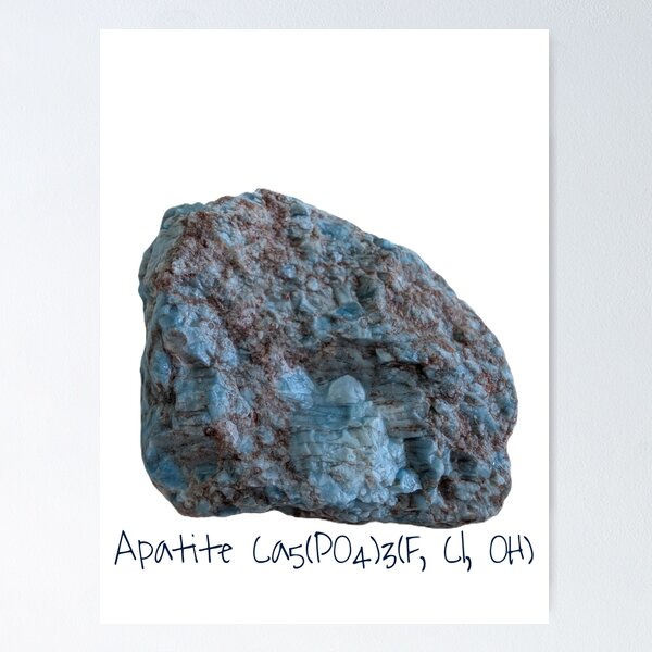 Item preview, Apatite Mineral, Blue with Chemical Formula designed and sold by STEM Factually.