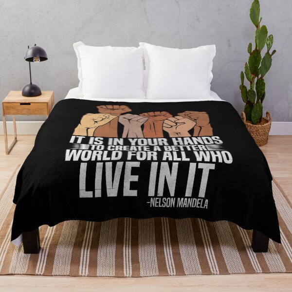 Item preview, Nelson Mandela quote A better world designed and sold by FatBirdie.