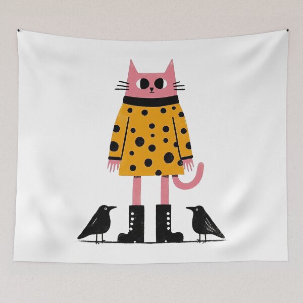 Item preview, Pink Cat and Crow Conversation designed and sold by zzz888.