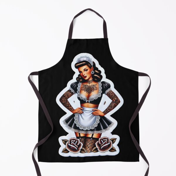 Item preview, Tattooed French Maid Pin-up designed and sold by PinUpPizzazz.