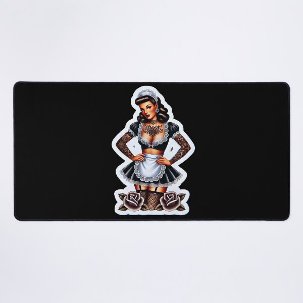 Item preview, Tattooed French Maid Pin-up designed and sold by PinUpPizzazz.