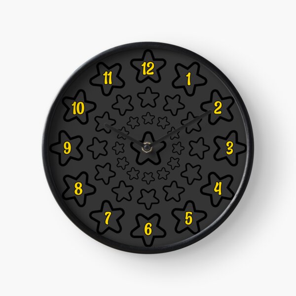 Item preview, Starry, Jet Black with Golden Numbers designed and sold by allaboutclocks.