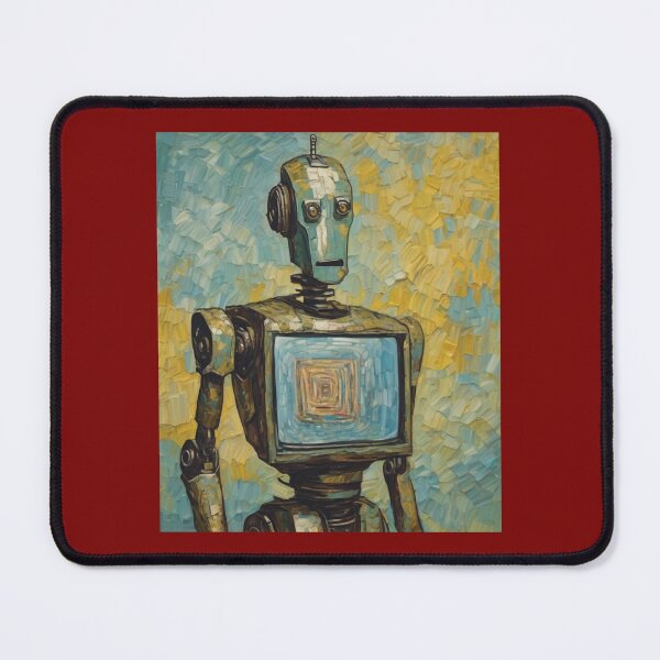 Item preview, "Vintage Irony: Expressive Robot with Abstract Screen" designed and sold by Artisticanvas.