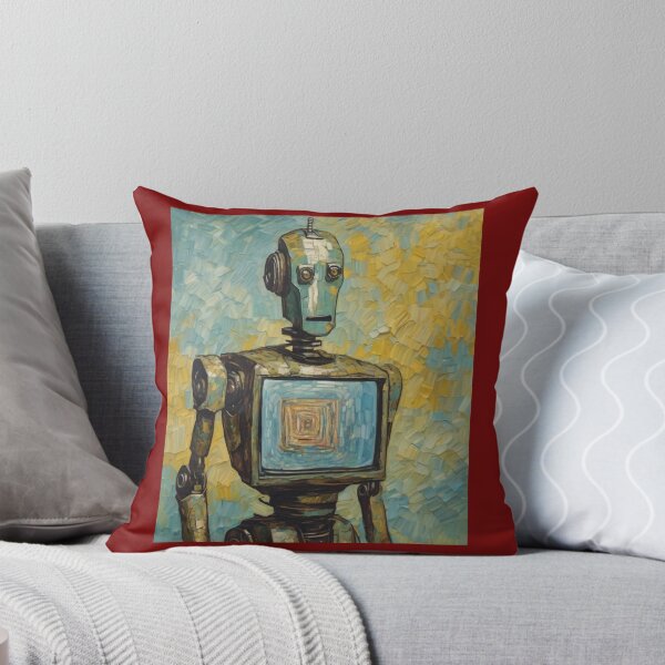 Item preview, "Vintage Irony: Expressive Robot with Abstract Screen" designed and sold by Artisticanvas.
