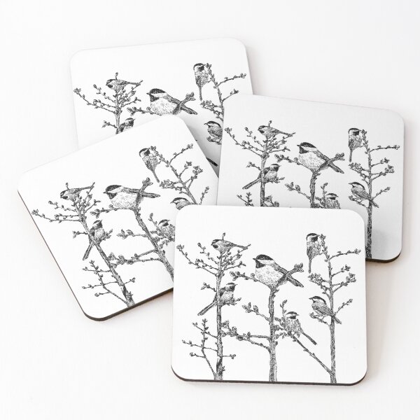 Item preview, Flock of chickadees designed and sold by Thomas-Duane.