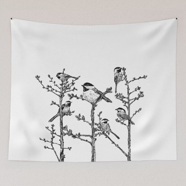 Item preview, Flock of chickadees designed and sold by Thomas-Duane.