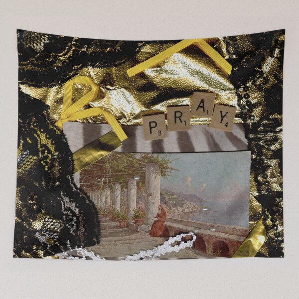 Item preview, Pray multimedia collage designed and sold by sarahbstudio.