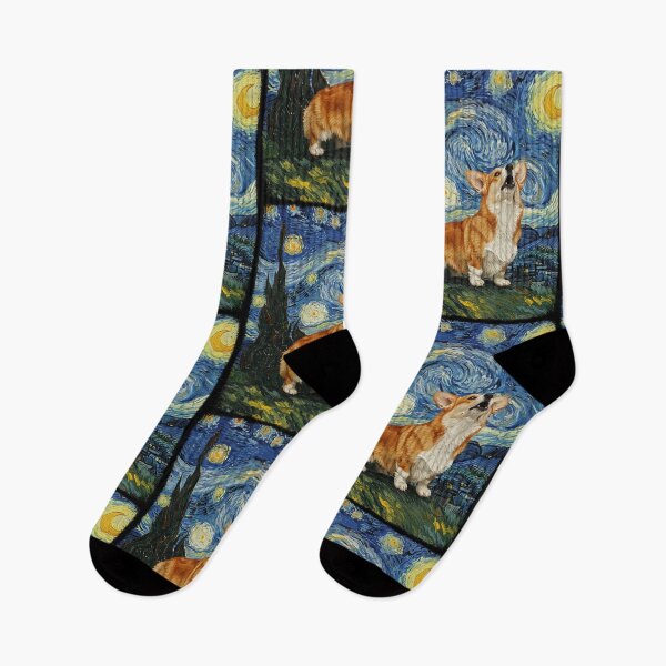 Item preview, Corgi Dog Howling At Moon Starry Night Van Gogh Funny designed and sold by d247.