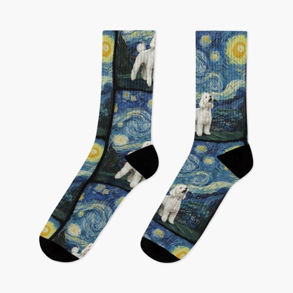 Item preview, Maltese Poodle Dog Howling At Moon Starry Night Van Gogh Funny designed and sold by d247.