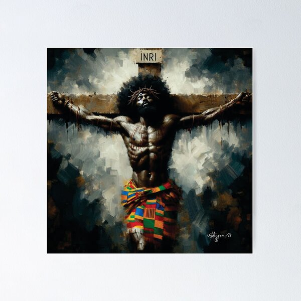 Item preview, Crucifixion in Kente designed and sold by ArtDeyJom.