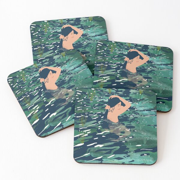 Item preview, The Birth of a Lake, Wild Nature Landscape Painting, Bohemian Woman Free Spirit designed and sold by 83oranges.com.