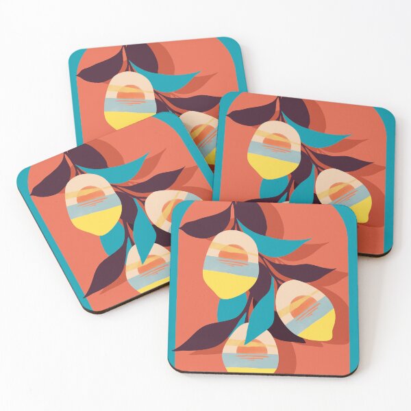 Item preview, Lemon Sunset, Eclectic Botanical Colorful Bohemian Fruits, Food Pop of Color Lime Retro designed and sold by 83oranges.com.