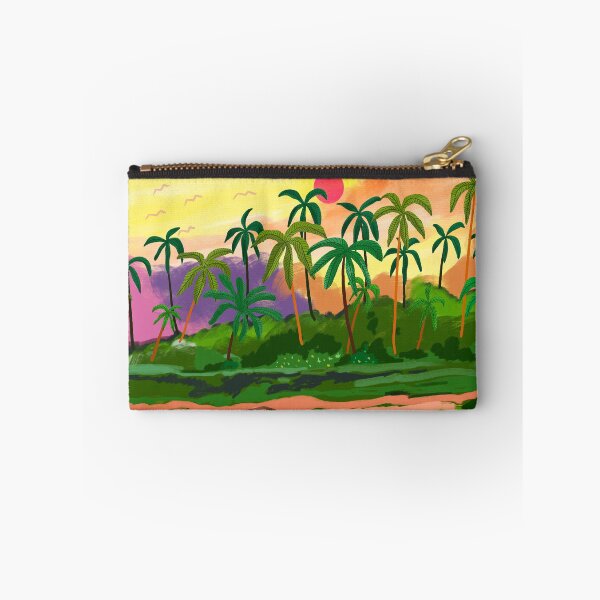 Item preview, Tropical Backwaters of Kerala, Nature Jungle Forest Landscape Painting, Dreamy Scenic Travel Lake Palm Bohemian designed and sold by 83oranges.com.