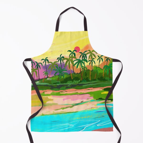 Item preview, Tropical Backwaters of Kerala, Nature Jungle Forest Landscape Painting, Dreamy Scenic Travel Lake Palm Bohemian designed and sold by 83oranges.com.