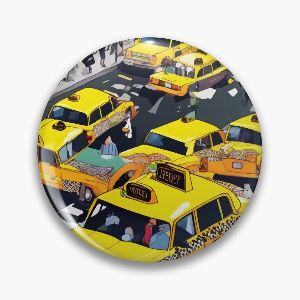 Item preview, New York Minute, Yellow Taxi Cab Manhattan Downtown Busy Street, Traffic People Buildings Times Square Eclectic Road Architecture designed and sold by 83oranges.com.