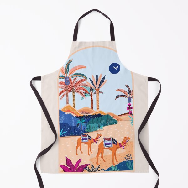 Item preview, The Arabian Desert, Nature Landscape Travel Illustration, Camels Eclectic Sand Dunes Dubai Palm, Sahara Middle East Hot Summer Animals Bohemian designed and sold by 83oranges.com.