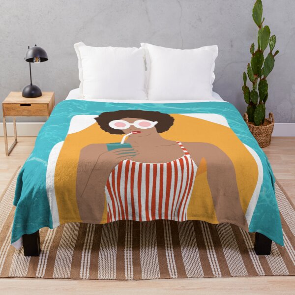 Item preview, Chilling In The Moment, Eclectic Bohemian Black Woman of Color, Swimming Pool Afro Fashion Vacation Enjoy Summer designed and sold by 83oranges.com.