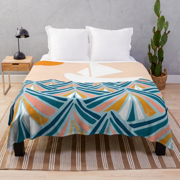Artikelvorschau, Segel setzen, Ozeanboot-Segelreise, Seekreuzfahrt, Sommerwellen, Grafikdesign, böhmisches modernes Eklektizismus entworfen und verkauft von 83oranges.com.