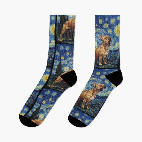 Item preview, French Bulldog Howling At Moon Starry Night Van Gogh Funny designed and sold by d247.